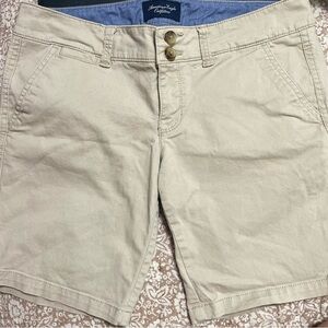 American Eagle Outfitters Cream Chino Bermuda Shorts